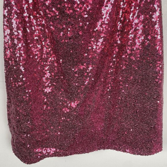 Womens Holiday Party Dress Red Sequin Mini Slip Dress Sz Large Prom Wedding NEW - Picture 4 of 10